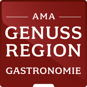 Rotes Logo für AMA Genussregion Gastronomie